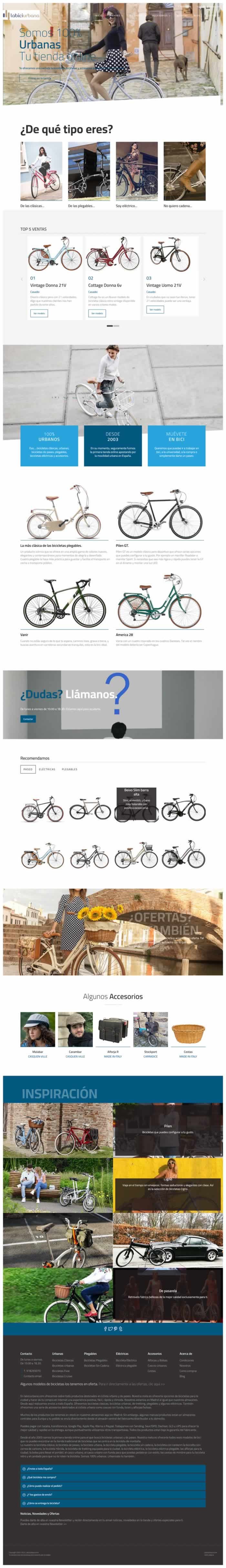 Nuevo Diseño tienda online labiciurbana.com
